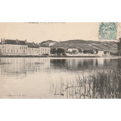 Lot 2 CPA 89 ARMEAU. Bords de l'Yonne et le Village 1906