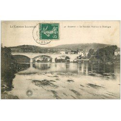 carte postale ancienne 19 ARGENTAT. Le Pont sur la Dordogne 1909