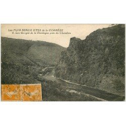 carte postale ancienne 19 Autres. Les Gorges de la Dordogne près du Chambon 1922