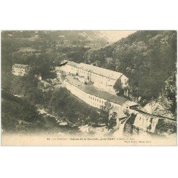 carte postale ancienne 19 BORT près. Usines de la Cascade 1908 Filature de Soie (défaut)...