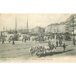 6 cpa 13 MARSEILLE Quai Vieux Port, Notre-Dame de la Garde, Palais Longchamp, Rue Noailles, Fort St-Jean et Ascenseur
