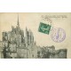 3 cpa 50 LE MONT-SAINT-MICHEL. Arrivée du Train sur la Digue et les Remparts 1921