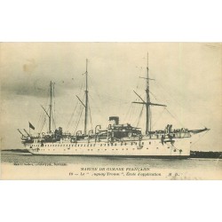4 cpa MARINE DE GUERRE FRANCAISE. Duguay Trouin bateau école, Mirabeau, croiseur Jules Ferry et Charlemagne