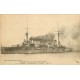 4 cpa MARINE DE GUERRE FRANCAISE. Duguay Trouin bateau école, Mirabeau, croiseur Jules Ferry et Charlemagne