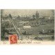 carte postale ancienne 19 BRIVE. La Passerelle 1908. Train et vagons