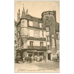 carte postale ancienne 19 BRIVE. La Tour Saint-Martin. Epicerie en Gros Mallet