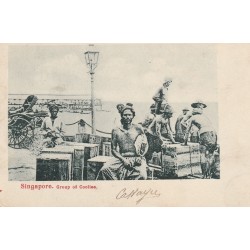 SINGAPORE SINGAPOUR. Group of Coolies 1904