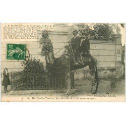 carte postale ancienne 03 Doussineau Globe-Trotter à dos de Dromadaire 1913 de Marseille à Paris