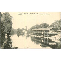 carte postale ancienne 19 BRIVE. Laveuses aux Lavoirs bords de la Corrèze