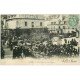 carte postale ancienne 19 BRIVE. Place du Marché Rue Toulzac 1907