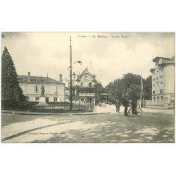 carte postale ancienne 19 BRIVE. Square Majou tampon Militaire 1915. Cycliste Livreur de télégrammes