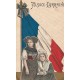 Militaires ALSACE-LORRAINE Deux patriotes avec le Drapeau français 1904