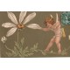 Superbe carte gaufrée L'ANGE ou ANGELOT avec la Marguerite à effeuiller 1907 "je t'aime"