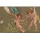 Superbe carte gaufrée L'ANGE ou ANGELOT avec la Marguerite à effeuiller 1907 "passionnément"