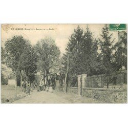 carte postale ancienne 19 LE LONZAC. Avenue de la Gare 1910