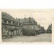 carte postale ancienne 19 OBJAT. Cycliste Place de la Mairie. Edition Chalard Tabac