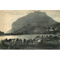 2 Cpa 38 GRENOBLE. Casque de Néron avec troupeau de moutons et l'Isère 1925
