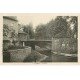 carte postale ancienne 19 OBJAT. Le Pont et Pêcheur. Edition Chalard Tabac