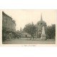 carte postale ancienne 19 OBJAT. Voiture Place de l'Eglise. Affiche LU. Edition Chalard Tabac