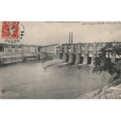 24 TUILIERES. Barrage de l'Usine envoyant l'électricité à Bergerac et Bordeaux 1908