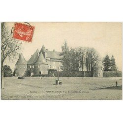 carte postale ancienne 19 POMPADOUR. Le Château 1907. Tampon Michel 17 Rue du Cygne à Paris