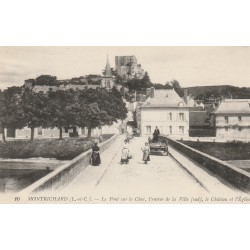 41 MONTRICHARD. Pont sur le Cher animé, Château et Eglise 1915