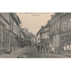 62 SAINT-POL-SUR-TERNOISE. Rue d'Hesdin 1917 Tabac Lebet Marmontel face à l'Estaminet