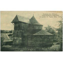carte postale ancienne 19 SAINT-BONNET-LARIVIERE. Porche de l'Eglise 1930