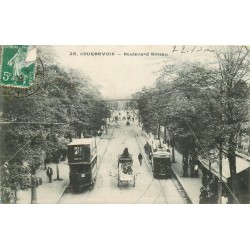 3 cpa 92 COURBEVOIE. Tramways boulevard Bineau, les Quais et le Parc