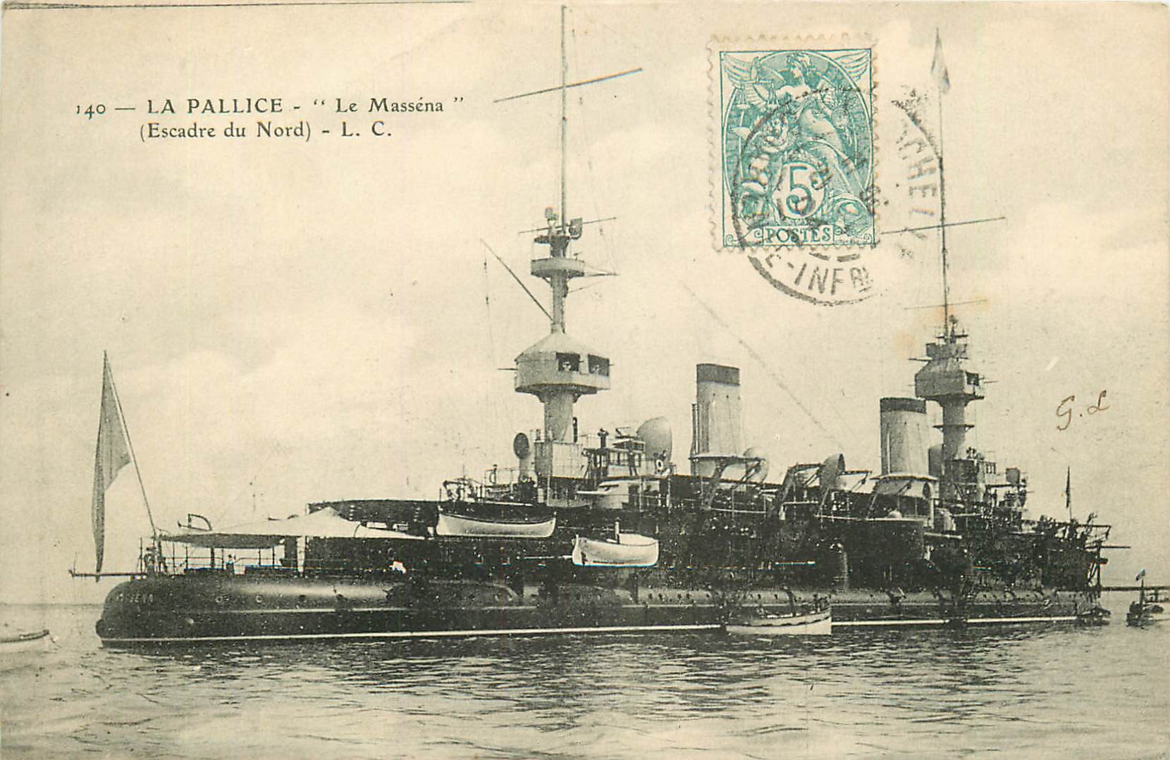 Carte Postale Ancienne Marine De Guerre – Cuirassé D'escadre LA RÉPUBLIQUE (années 1900)