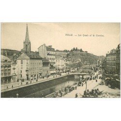 carte postale ancienne 19 TULLE. Les Quais et la Corrèze. Théâtre Municipal