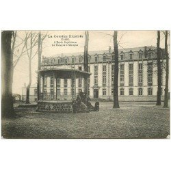 19 USSEL. Ecole Supérieure et Kiosque à Musique. Tampon Militaire 1915