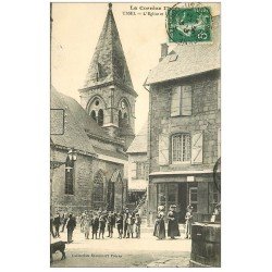 19 USSEL. Grosse animation devant l'Eglise 1913. Ed. Eyboulet