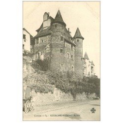 carte postale ancienne 19 UZERCHE. Le Château Pontier vers 1900 avec voiture hippomobile