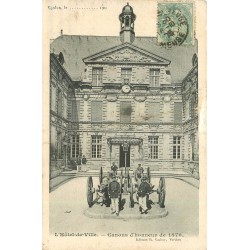 4 cpa 55 VERDUN. Canons honneur, Péniche Canal, Palais Justice, Caserne Jeanne d'Arc, Eglise Saint-Victor