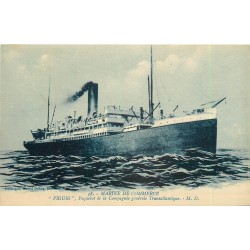 4 cpa NAVIRES PAQUEBOTS. Figuig, Espagne, Lutetia et Asie