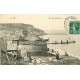 4 cpa 14 PORT-EN-BESSIN. Tour Vauban, Falaise de Huppain, Jetées et Tempête