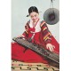 COREE KOREA. A woman plays Kayakum one of Korean musical instrument