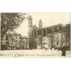 carte postale ancienne 20 BASTIA. Place du Marché Eglise Saint-Jean