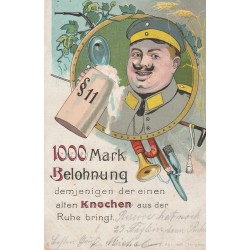 MILITAIRE Humoristique 1000 Mark Belohnung Knochen