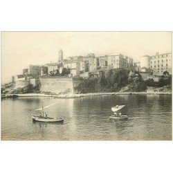 carte postale ancienne 20 BASTIA. Vieille Ville et Citadelle avec Pêcheurs. Carte Photo de luxe LL n°75