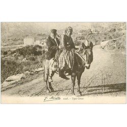 carte postale ancienne 20 CORSE. Bastia. Types Corses sur un âne