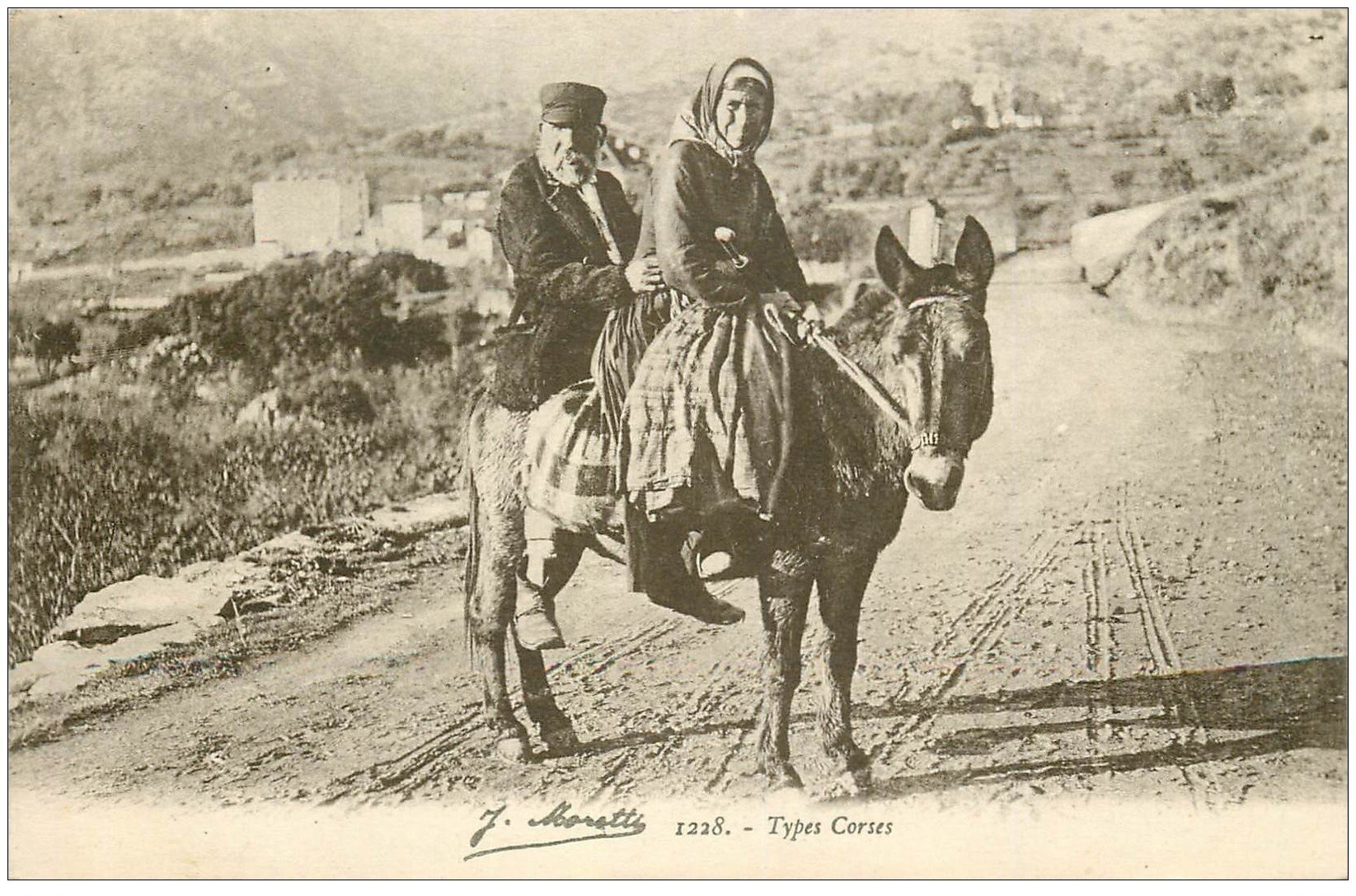 20 CORSE. Bastia. Types Corses sur un âne
