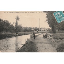 45 FAY-AUX-LOGES. Enfants sur le Pont de Bois de et vue sur le Canal 1919