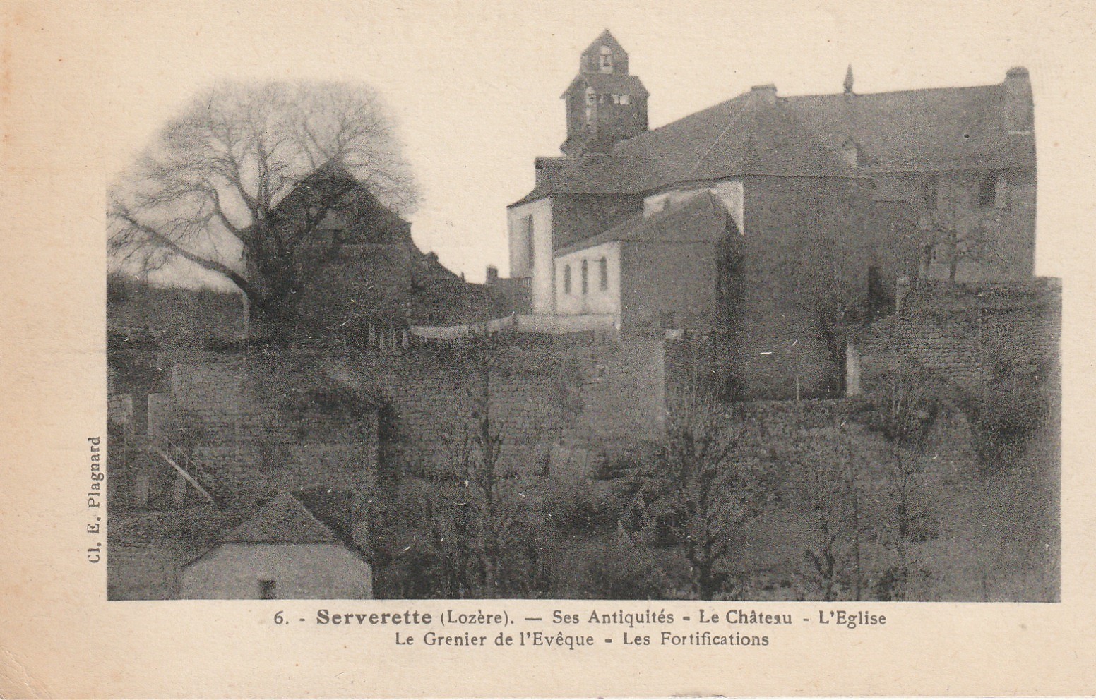 48 SERVERETTE. Le Château, l'Eglise et le Grenier de l'Evêque 1932