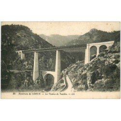 carte postale ancienne 20 CORSE. Corte. Le Viaduc de Vecchio 1927