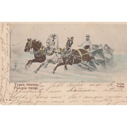 RUSSIE. Types russes avec Troïka Tponka 1904