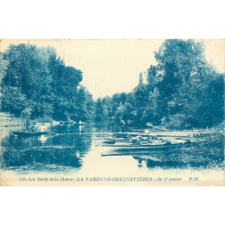 2 cpa 94 LA VARENNE-CHENNEVIERES. Île d'Amour et le Pont bords de Marne 1927-28