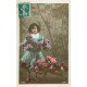 10 cpa FANTAISIES Fleurs Enfant Amoureux Gui Religieuse Boite lettres Fer à cheval Vase ruban