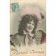 Spectacle Théâtre Artiste LORRISSON. Comédienne avec beau chapeau vers 1905